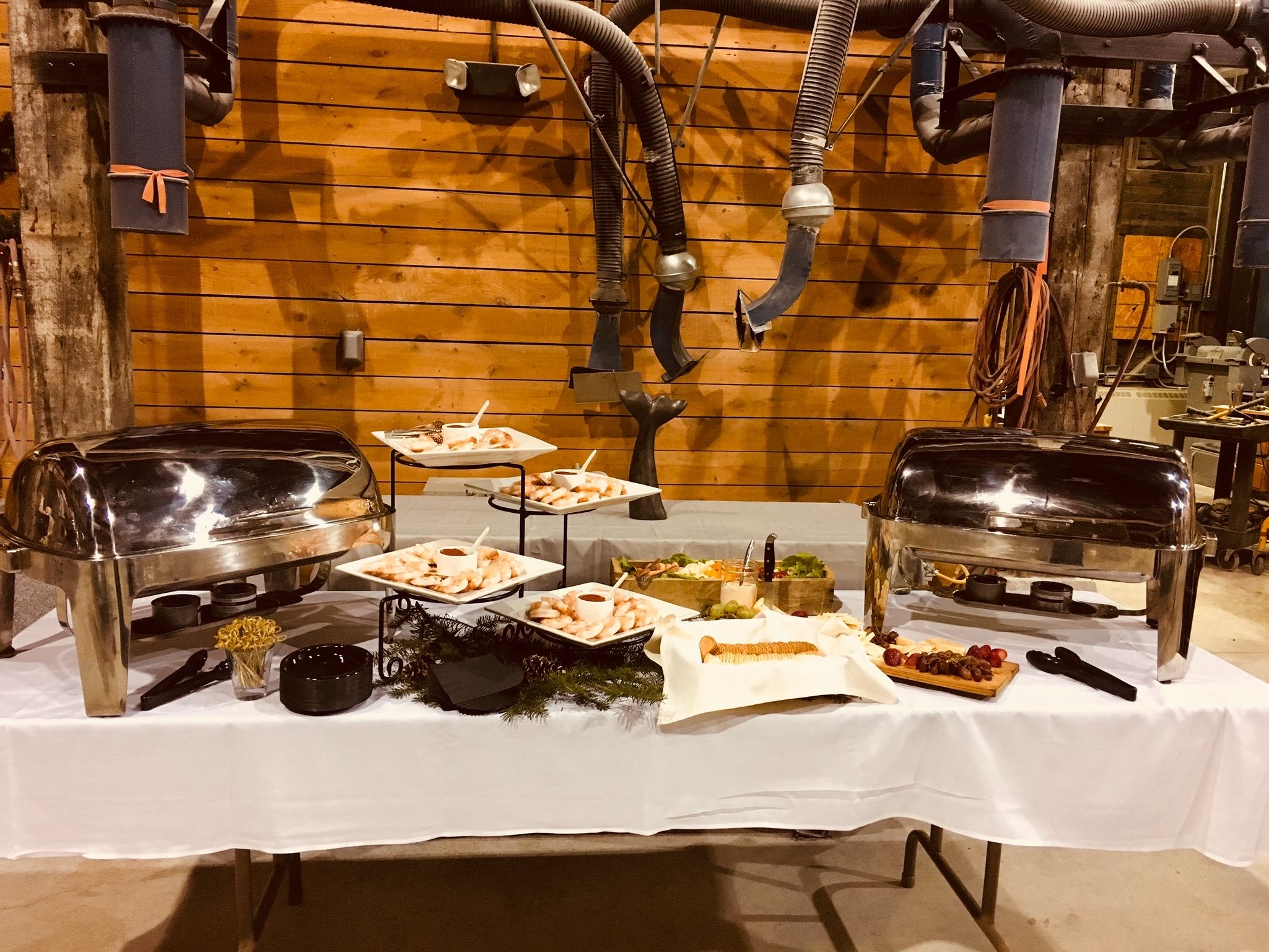 Shrimp and Cheese plates at Barre Granite Museum event