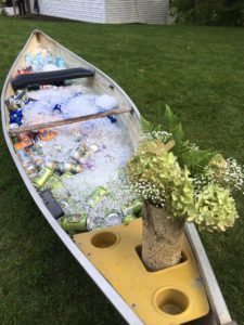 Craft Beer Canoe at Partridge Lake NH Wedding